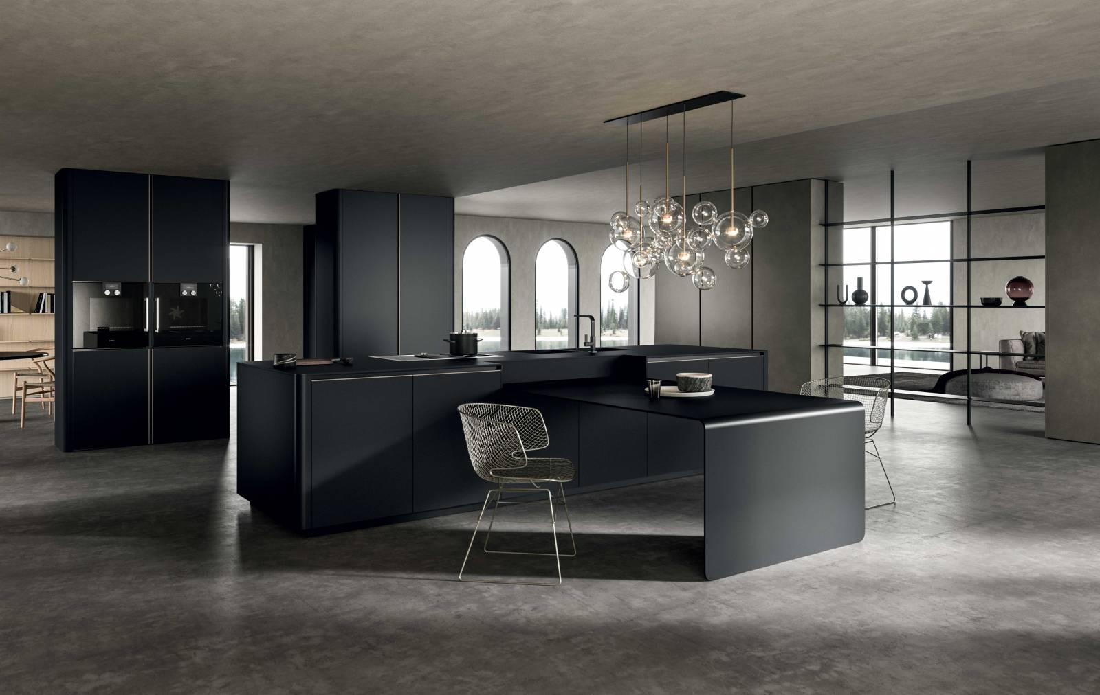 Un seul panneau en aluminium alvéolaire,  habilement cintré et arrondi dans les coins:  c'est ainsi que naît Brooklyn, une table  à la personnalité élégante et raffinée