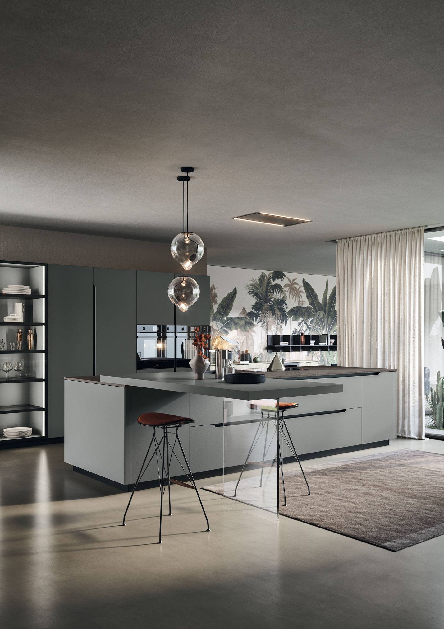 Une forme douce qui atténue les perspectives en mettant en évidence une expression esthetique fortement impactante et en créant des compositions acceuillantes et haromnieuses.