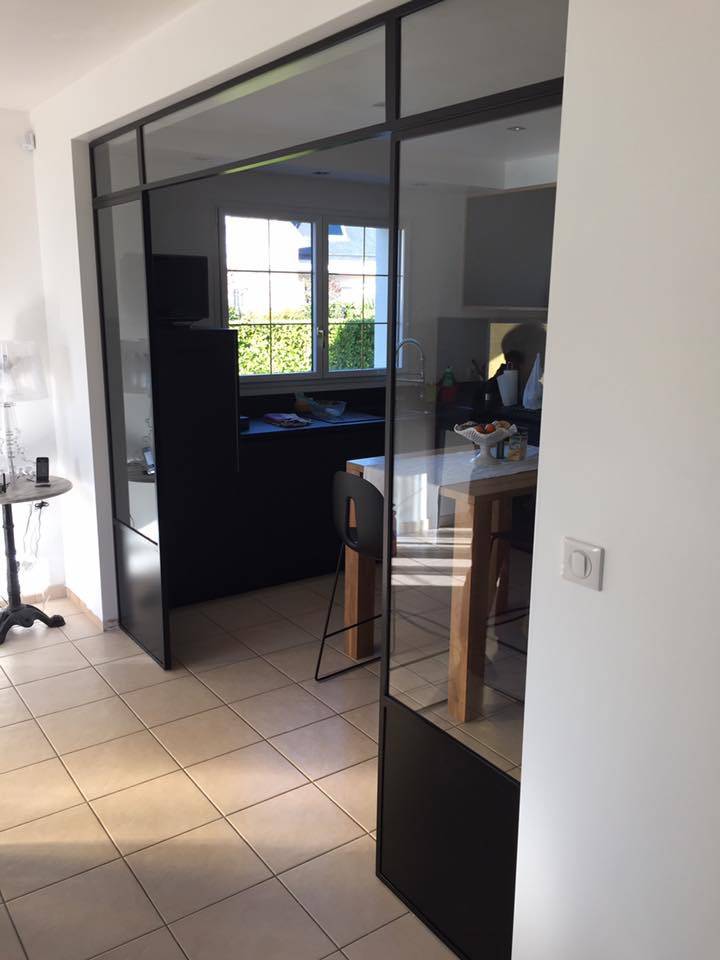 Rénovation d'une cuisine  Noire et Bois à Bordeaux en Gironde