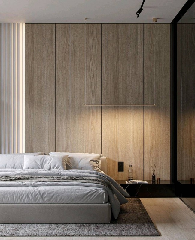 Tête de lit Bois avec armoire de rangement